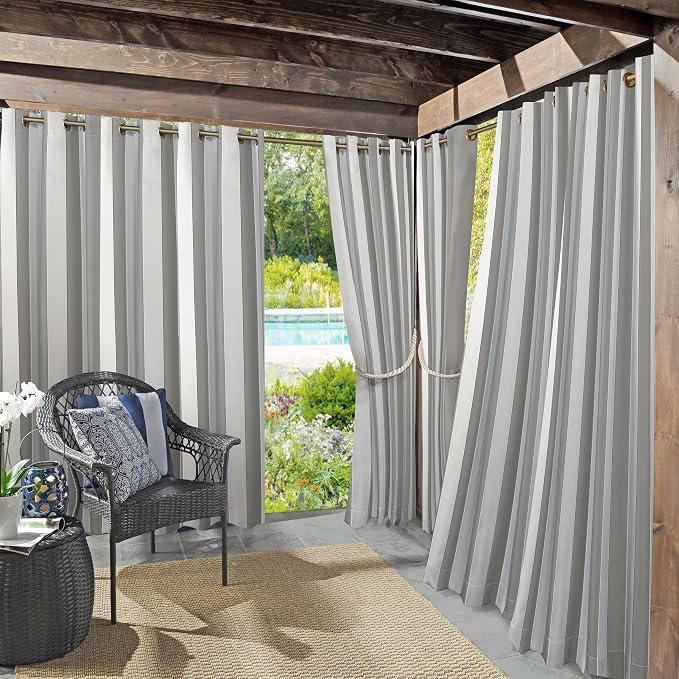 Sun Zero Valencia Cabana Stripe Indoor/Outdoor UV Protectant Energy Efficient by SunZero%E2%84%A2