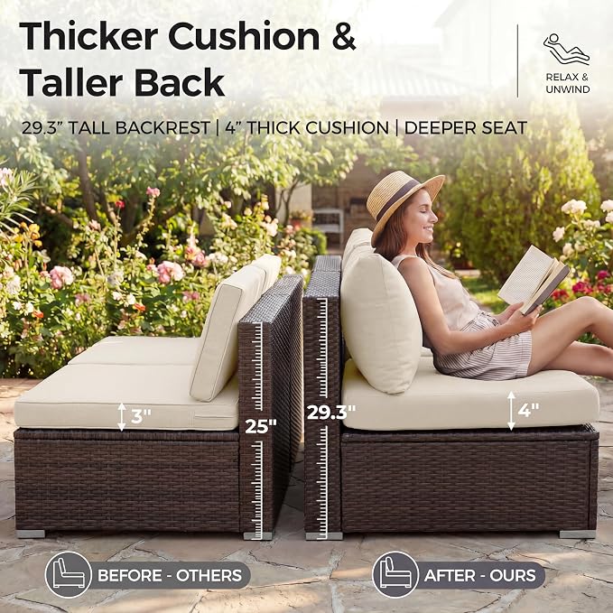 NICESOUL 6 Piece Patio Furniture Set - Image 7