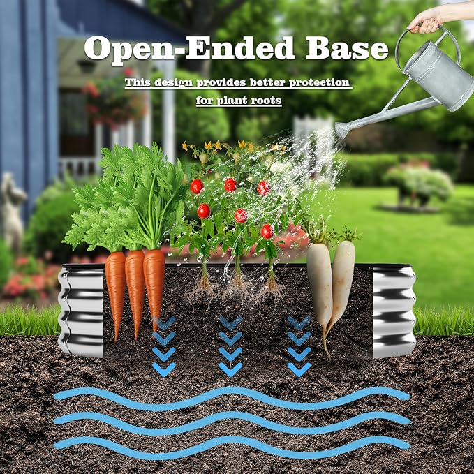Galvanized Metal Planter Round Raised Garden Bed Kit - Image 3