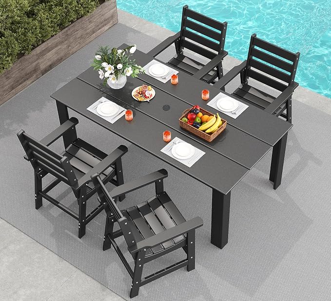 GREENVINES 5-Piece Outdoor Dining Set | HDPE | Patio Table and Chairs Sets by GreenVines