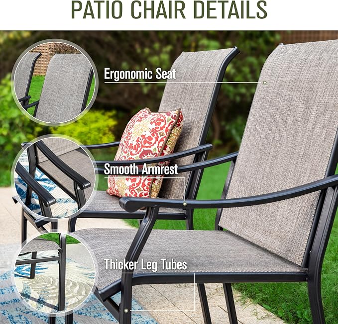 Sophia & William 5-Piece Outdoor Dining Set, 4 Comfortable Textilene Chairs and - Image 3