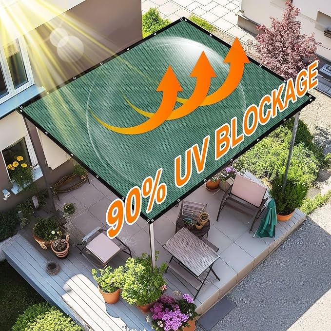 Artpuch 90% Sun Shade Cloth, 8 x 16 FT Pergola Shade Cover Canopy - Image 2