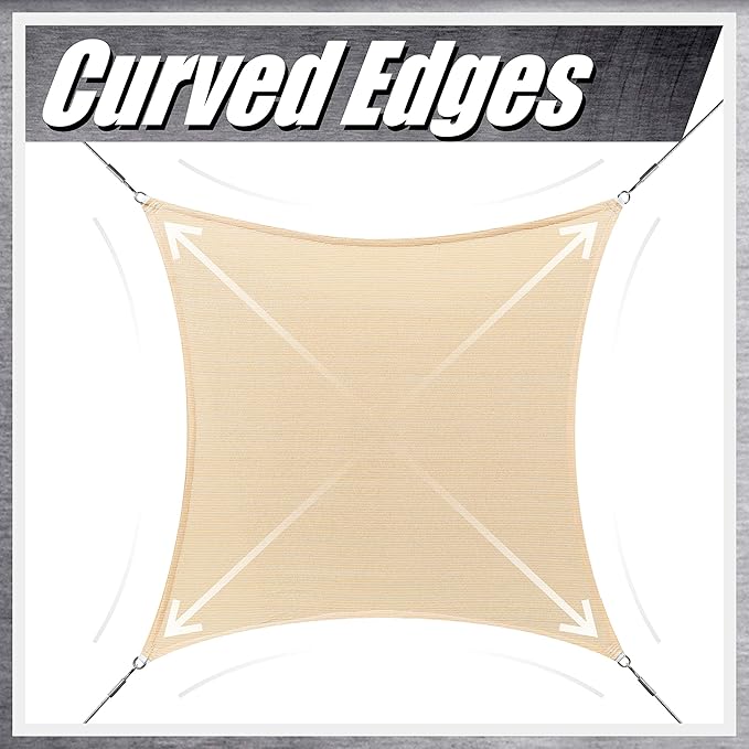 ColourTree 14' x 16' White Rectangle CTAPS16 Sun Shade Sail Canopy Mesh Fabric - Image 8