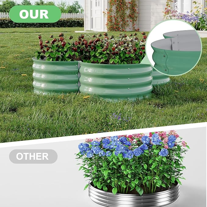 Garvee 2 Pack Galvanized Raised Garden Bed, Outdoor Planter Box - Image 6