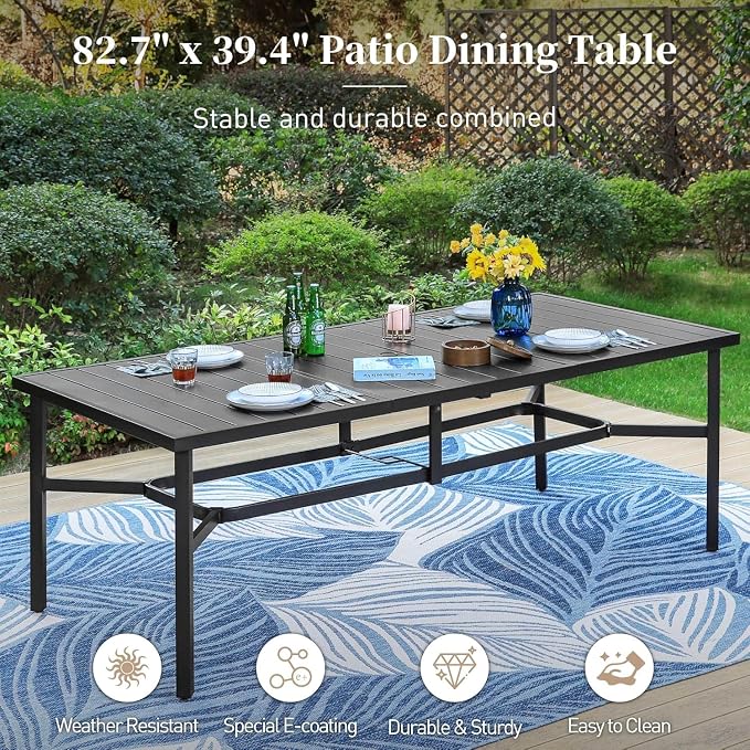 9 Pieces Patio Dining Set, 8 x Woven Rattan Chairs - Image 6