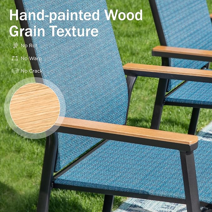 PHI VILLA 7 PCS Patio Dining Set, Metal Outdoor Furniture - Image 3