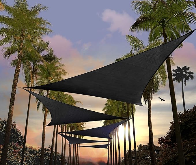 Amgo Custom Size 11' x 11' x 11' Black Triangle Sun Shade Sail UPF50+ AGTAPRT12 by Amgo