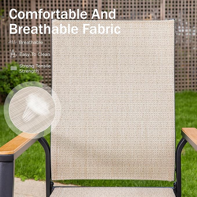 PHI VILLA 9PCS Outdoor Table and Chairs Set, Outdoor Furniture, Stackable - Image 5