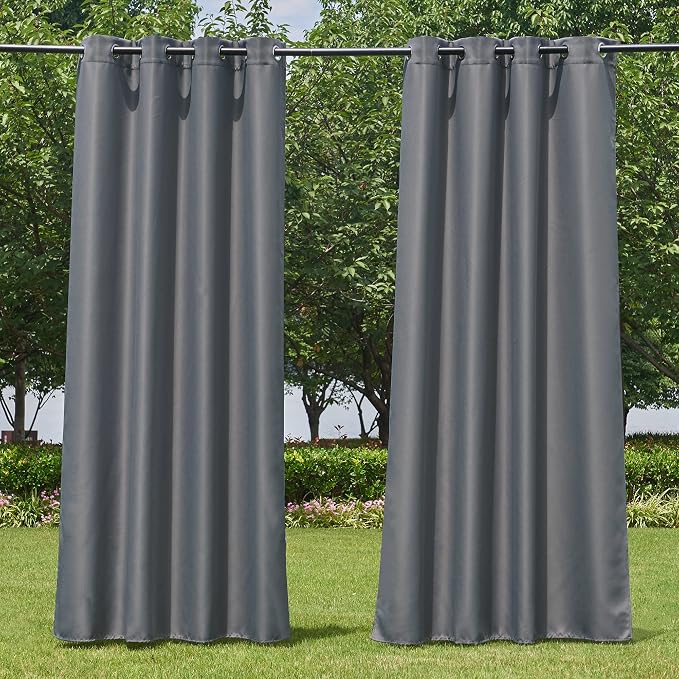 NICETOWN Outdoor Curtains for Patio Waterproof Extra Wide 2 Panels, Rustproof by NICETOWN