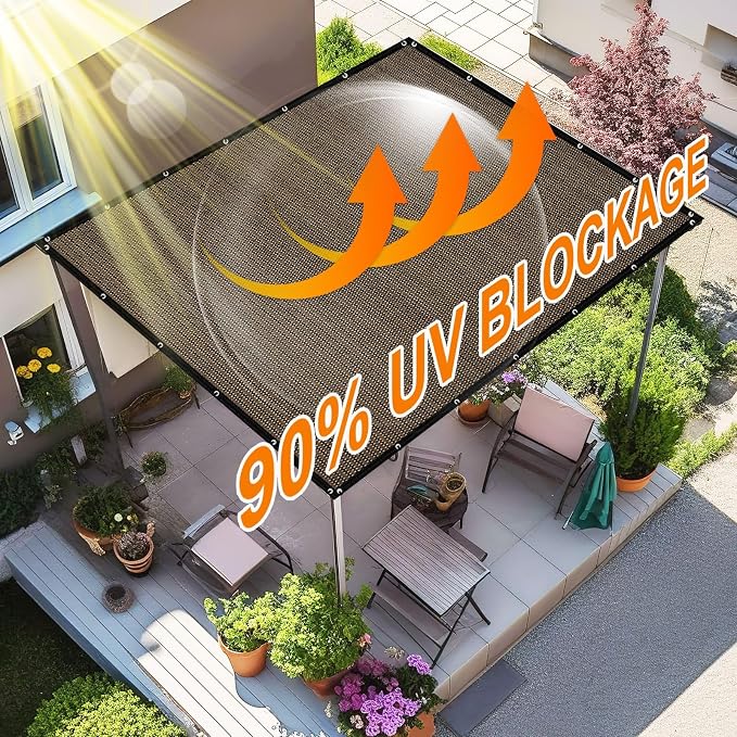 Artpuch 90% Sun Shade Cloth, 6 x 10 FT Pergola Shade Cover Canopy - Image 3