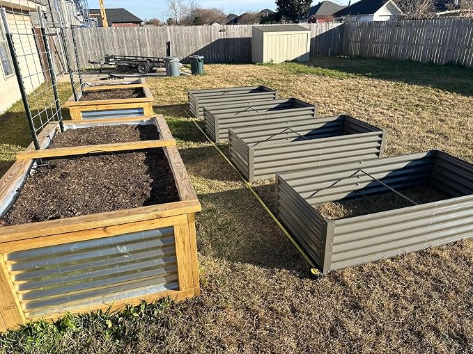 A ANLEOLIFE 4-Pack 6X3X1.5ft & 6X2X1.5ft Deep Root Galvanized Raised Garden - Image 3
