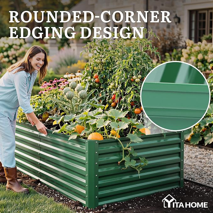 YITAHOME 4pcs 72x36x24 in Galvanized Raised Garden Bed Kit, Large Metal Planter - Image 6