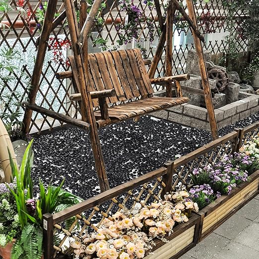 15 lbs Black Rocks for Planters, Polished Garden Stones for Outdoor Landscaping - Image 7