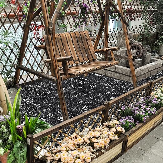 30 lbs Black Rocks for Planters, Polished Garden Stones for Outdoor Landscaping - Image 7