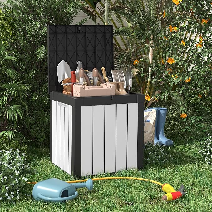 EasyUp 50 Gallon Outdoor Storage Box, Resin Waterproof UV-Resistant Deck Box - Image 7