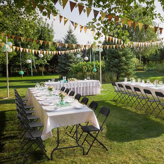 VINGLI 2 Pack Black Plastic Folding Chair, Indoor Outdoor Portable Stackable - Image 6