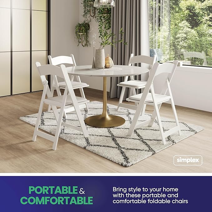 Simplex Furniture Modern White Resin Foldable Chair - Image 6