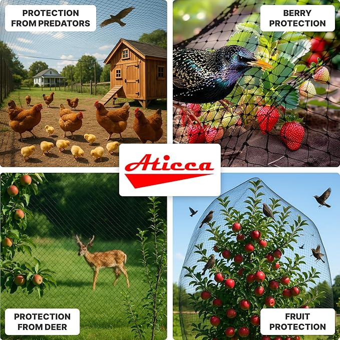 Heavy Duty Bird Netting for Garden Protection & Fruit Trees, 7.5x65 Ft - Image 6