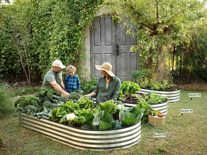 Plant & Plot Galvanized Raised Garden Beds Outdoor // 6×3×1 ft Planter Raised - Image 6