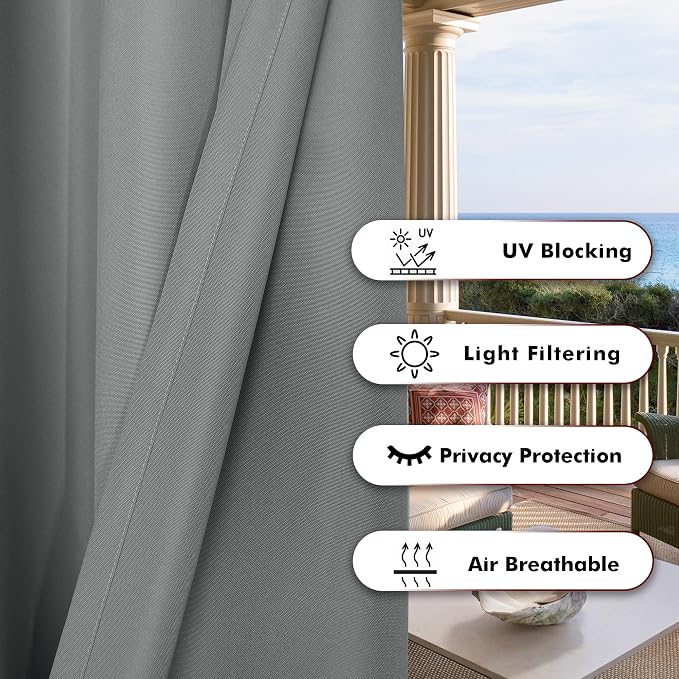 BONZER Extra Wide Waterproof Outdoor Curtains - Image 4