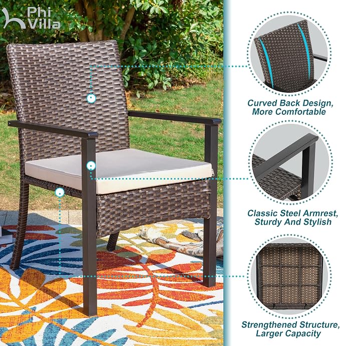 PHI VILLA 5 Pieces Outdoor Dining Set - Image 8