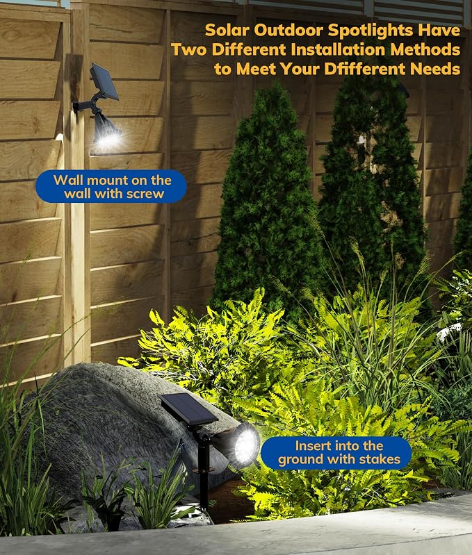 Solar Spot Lights for Outside, 21 LED Outdoor Solar Lights for Yard, 4 Pack - Image 4