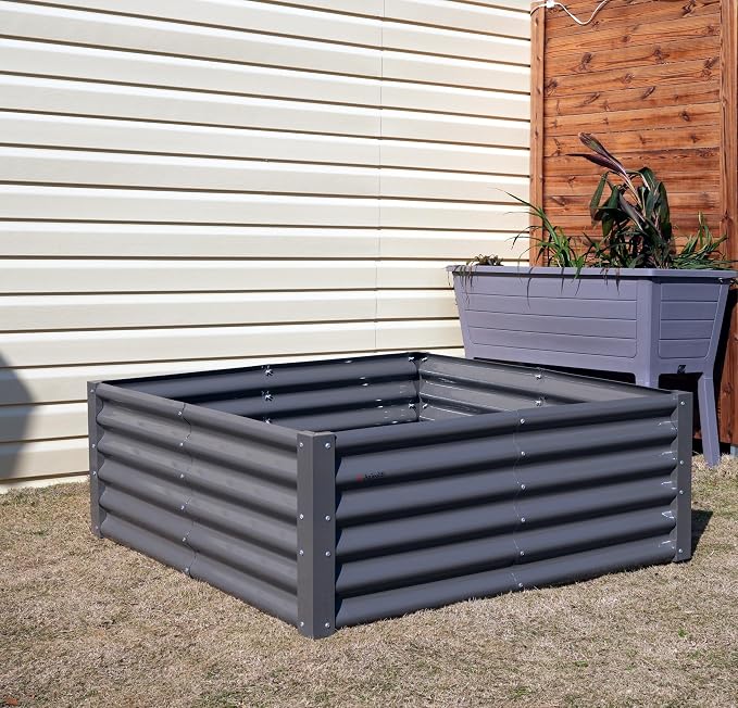A ANLEOLIFE Set of 8, 18 Inch Tall Quartz Grey Raised Garden Beds Kit, L-Shaped - Image 7