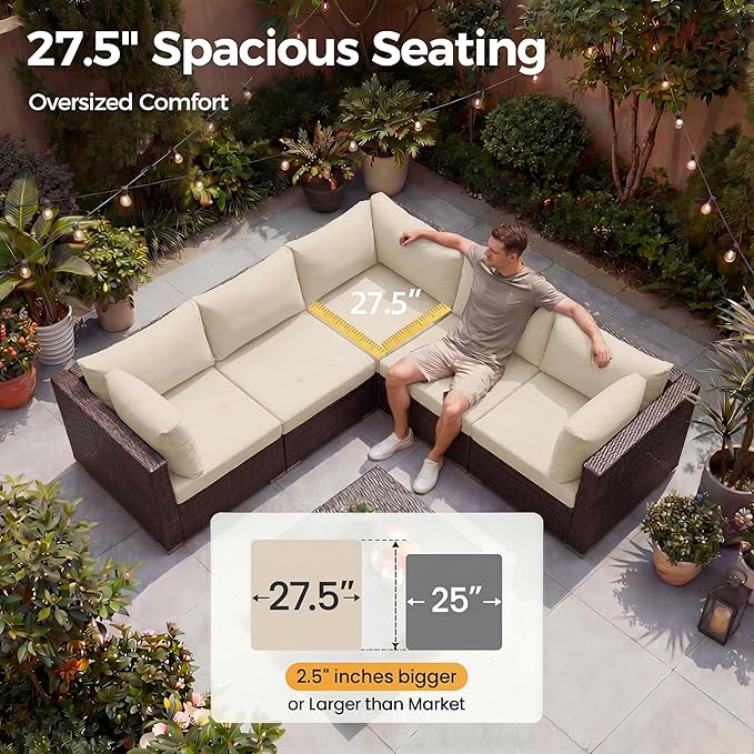 NICESOUL 6 Piece Patio Furniture Set - Image 6