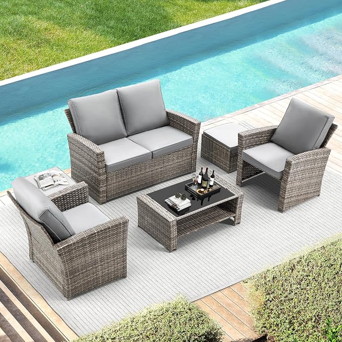 HOMREST 6 Pieces Outdoor Patio Furniture Set - Image 2