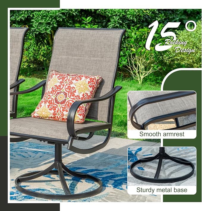 Sophia & William 7 Pieces Patio Dining Set Outdoor Metal Furniture Set - Image 2