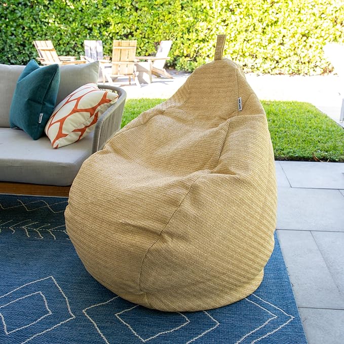 Big Joe Tuffet Weatherproof Bean Bag Chair, Natural Basket Weave, Breathable - Image 4