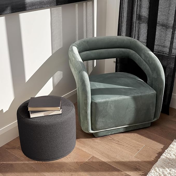 ZICOTO Beautiful Boucle Pouf Ottoman and Foot Rest - Image 4