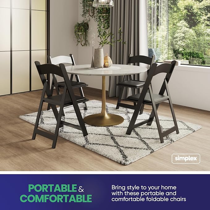 SIMPLEX 72 Black Resin Stackable Folding Chair - Image 4