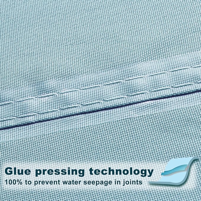 SUNNY GUARD Waterproof Sun Shade Sail 10' x 13' Sky Blue Rectangle UV Block - Image 3