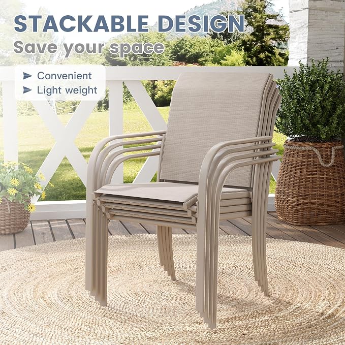 VICLLAX Outdoor Dining Set for 4, 5 Pieces Patio Dining Furniture Set - Image 2