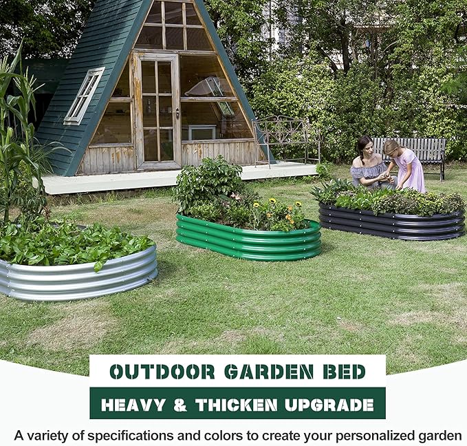 Land Guard 6×3×1 ft Galvanized Raised Garden Bed Kit， Raised Garden Boxes - Image 2