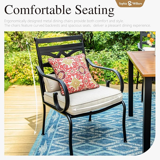 Sophia and William Outdoor Patio Dining Set - Image 3