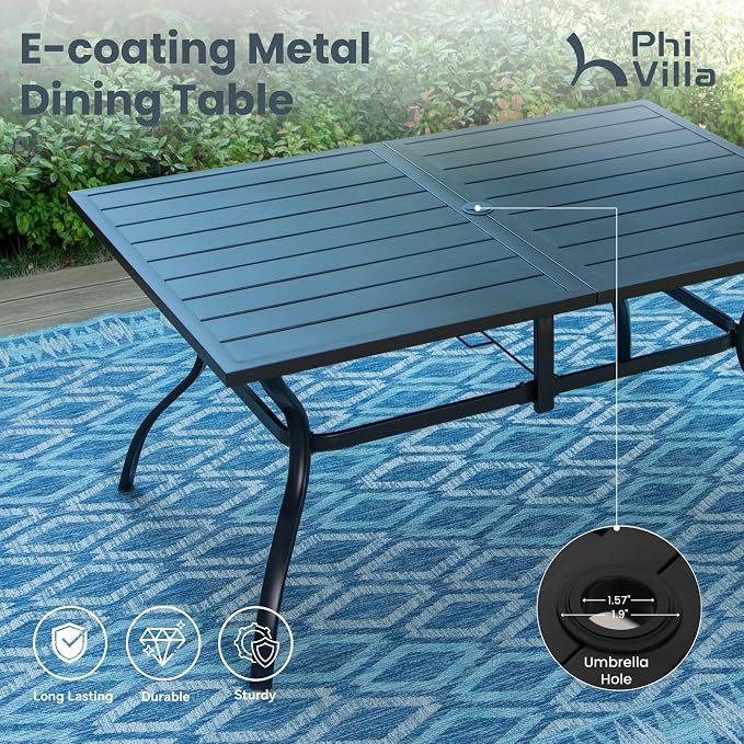 PHI VILLA 8 PCS Patio Dining Set - Image 5
