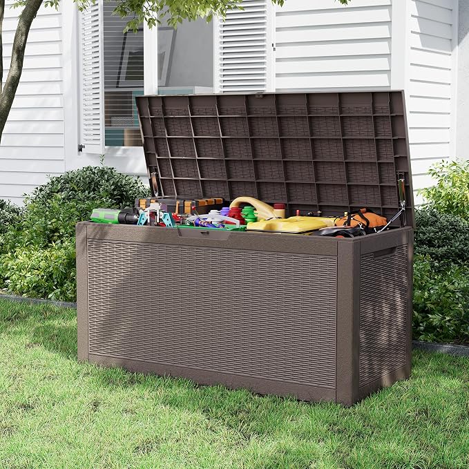 Outdoor Storage Box, Resin Deck Boxes Indoor and outdoor, Waterproof Storage - Image 2