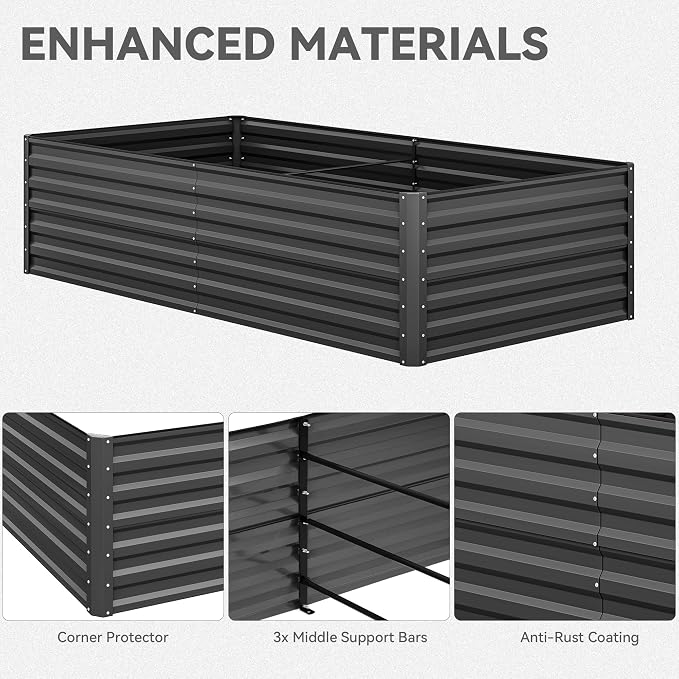YITAHOME 8x4x2 ft 2pcs Galvanized Raised Garden Bed Kit, Large Metal Planter Box - Image 7