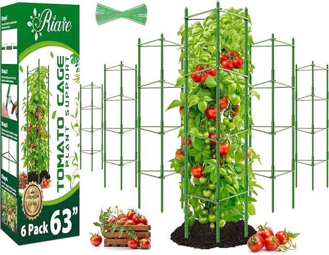 Riare 6 Pack 5.2 FT Tomato Cages by Riare