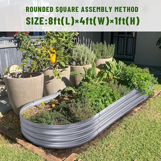 Land Guard 8×4×1 ft Galvanized Raised Garden Bed Kit，Raised Garden Boxes Outdoor - Image 6