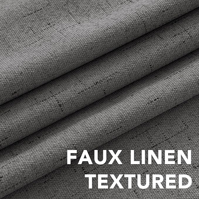 H.VERSAILTEX Linen Blackout Curtains 54 Inches Long 100% Absolutely Blackout - Image 4
