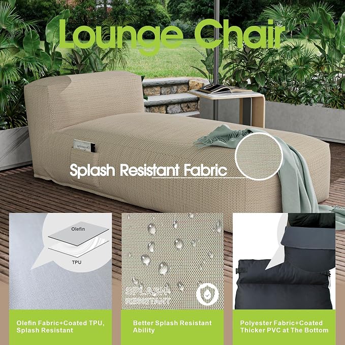 Outdoor Bean Bag Lounger Chair, Big Comfy Outdoor Daybed - Image 6