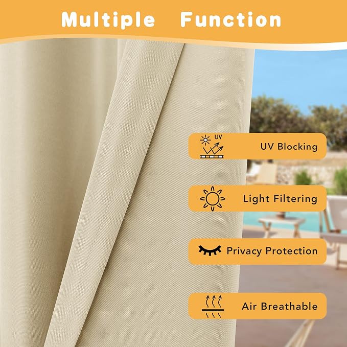 HolidayIdeas Extra Wide Outdoor Curtains - Image 3