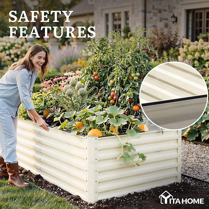 YITAHOME 8x4x2ft Large Raised Garden Bed Kit, Galvanized Metal Planter Box - Image 6