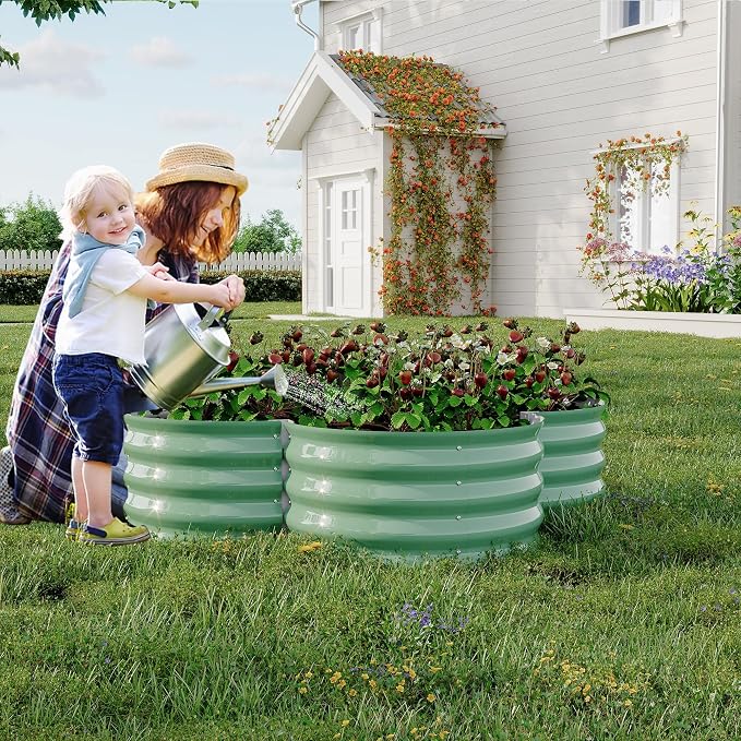 Garvee 2 Pack Galvanized Raised Garden Bed, Outdoor Planter Box - Image 3