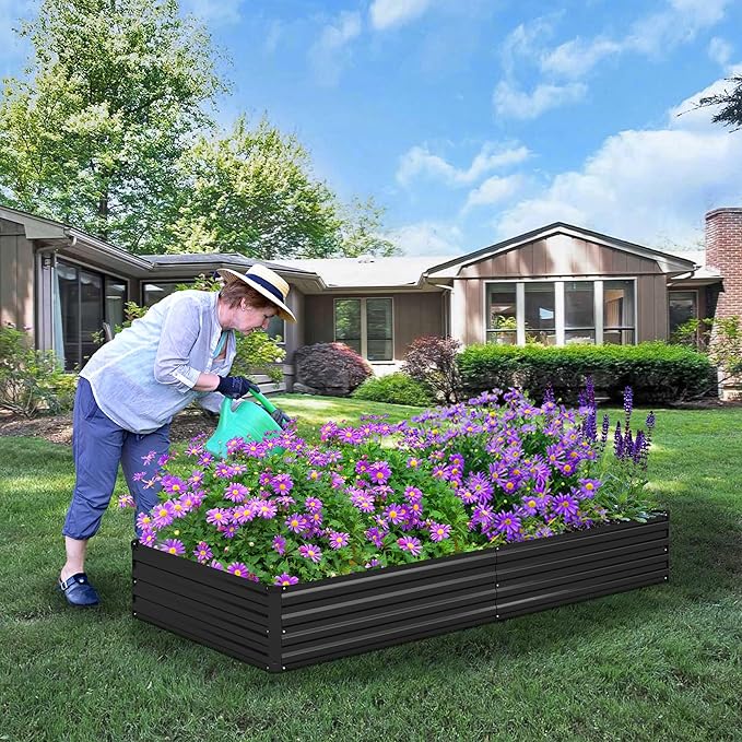 4x3x1ft Galvanized Raised Garden Bed, Outdoor Planter Box Metal Patio Kit - Image 5