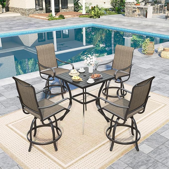 Sophia & William Outdoor Bar Set, Patio Bar Table and Chairs Set, Counter - Image 3
