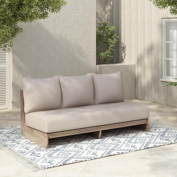 Christopher Knight Home Poppy Acacia Wood Outdoor 3 Seater Sofa by ChristopherKnightHome